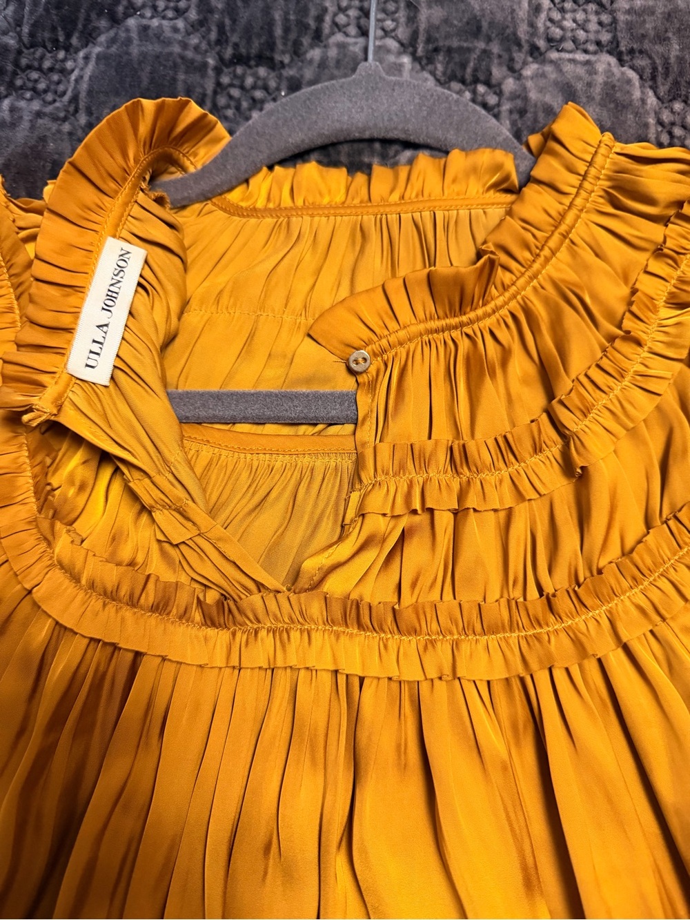 Ulla Johnson sunflower Yellow Pleated Ruffle Top size 4